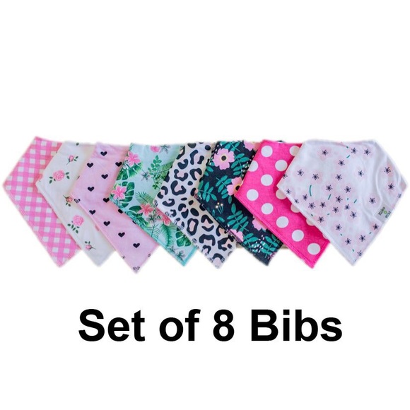🐣 Koko n Kiki 8-pack Organic Bandana Bib Set 🐣 - Picture 2 of 8